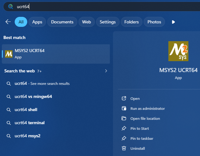 MSYS2 UCRT64